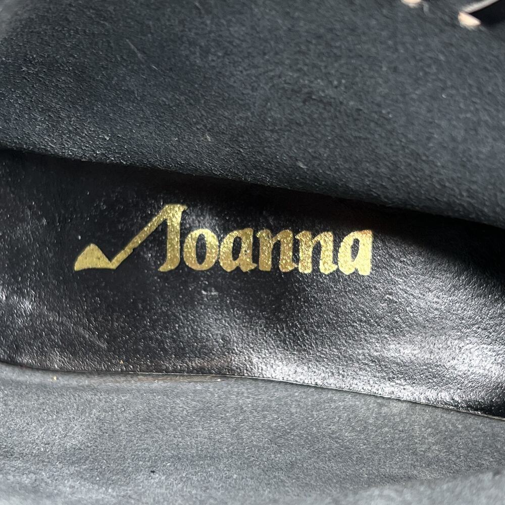 Vintage 60s Joanna Black Whip Stitch Style Western Victorian Ankle Boots - Picture 5 of 12